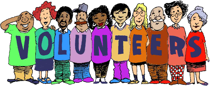Clip art of 10 people advertisng Voluneeting